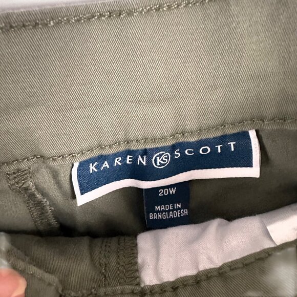 Karen Scott Plus Size 20W Olive Green  98% Cotton 2% Stretch Cotton Spandex - Picture 3 of 13